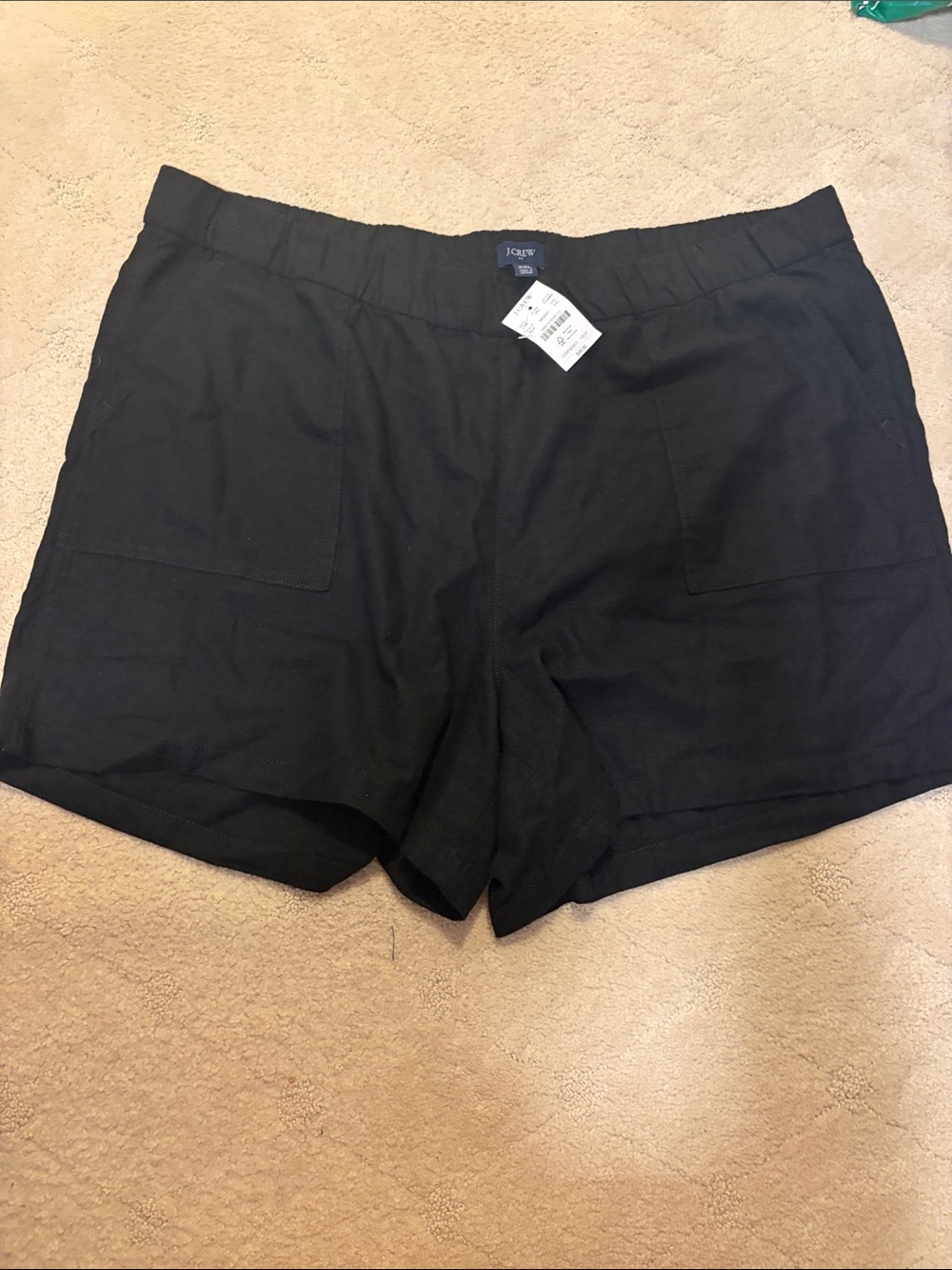 NWT J. Crew Black Linen-Blend Women's Shorts XXL